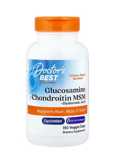 Doctor's Best Glucosamine Chondroitin Msm + Hyaluronic Acid With Optimsm Biocell Collagen 150 Veggie