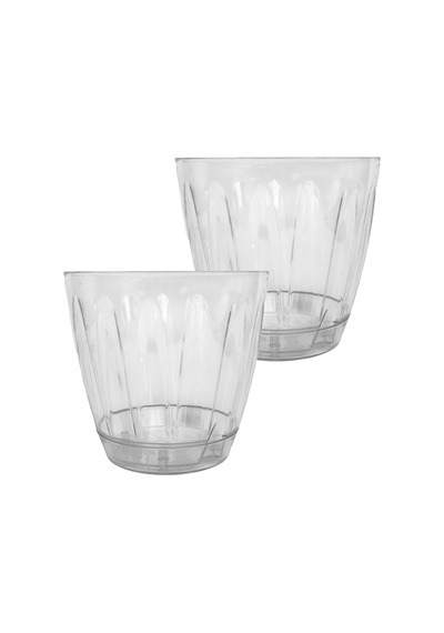2 Adet Plastik Orkide Saksısı Seti 1,5 Lt Gizli Tabaklı Şeffaf Saksı 145 X 135 Mm Diğer
