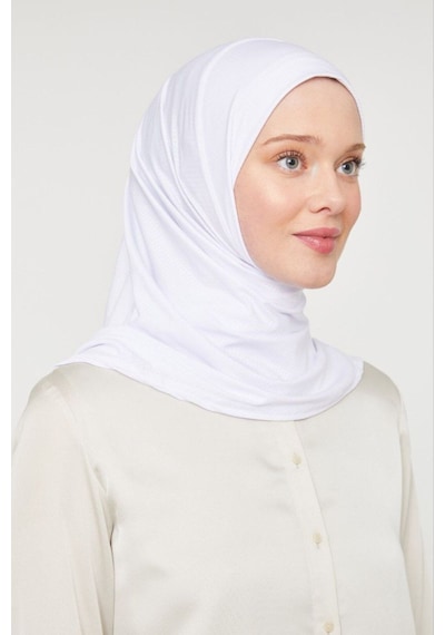 Melodi Scarf Kadın Tesettür Pratik Hijab Şal Beyaz Beyaz