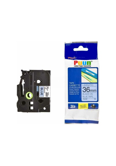 Puun Brother P-Touch TZE-561 36MM x 8m Mavi Üzerine Siyah Uyumlu