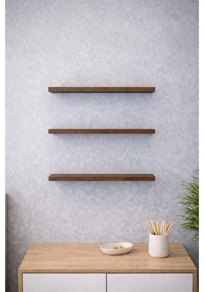 3'lü Uçan Duvar Rafı Set Gizli Raf- Barok 15x30 Diğer