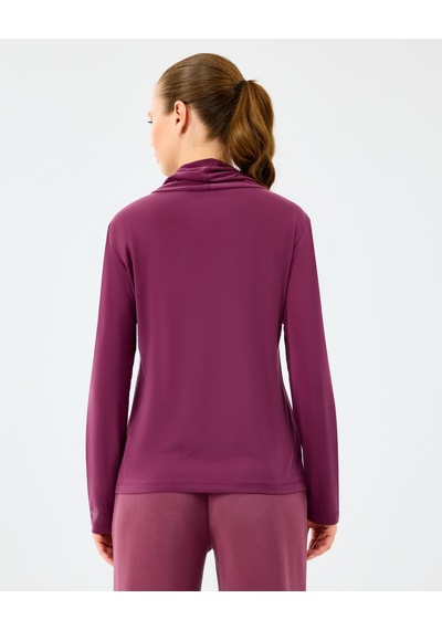 Skechers W Turtle Neck Longsleeve Softluxe T-shirt Kadın Bordo Tshirt S2520185-3877 Bordo