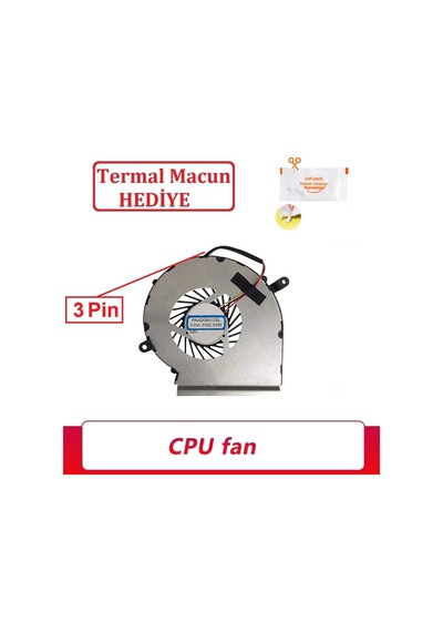 MSI Uyumlu Ge62Vr 7Rf, Ge62Vr 7Rf-425Xtr Vga Fanı Sol Ver.1 3Pin (MSI Uyumlu)