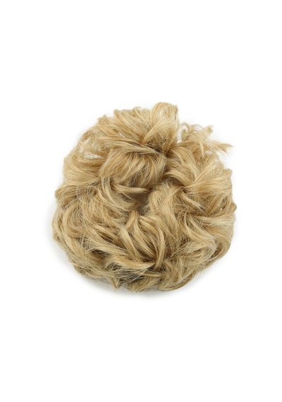 Yoğun Saçlı Lastikli Topuz Toka / Karamel Platin Röfleli - Rxlu-462397 Renkli