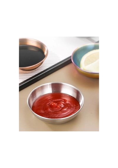 Abant Paslanmaz Çelik 18 Cm Çorba Yemek Kasesi 6 Adet Sos Mama Tereyağı Tabağı Meze Tabağı 430 Tas No:5 Gümüş