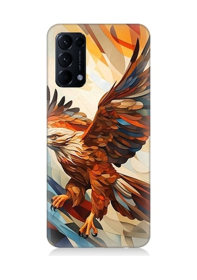 Oppo Reno 5 Pro Uyumlu Uçan Savaşçı Kartal Desenli Silikon Kılıf