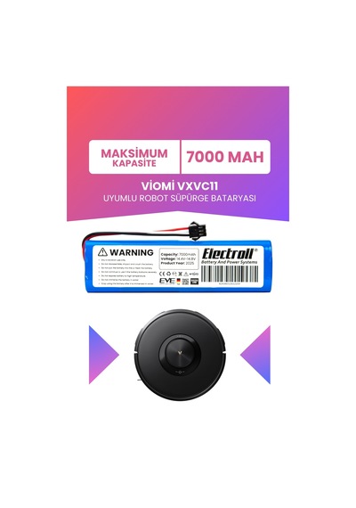 Viomi Vxvc11 Uyumlu Batarya Maksimum Kapasite 7000mah Pil Robot Süpürge Bataryası Değişimi