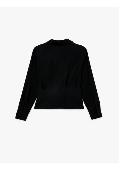 Koton Regular Fit Kısa Kollu Klasik Yaka Gömlek Siyah 6sak60339uw Siyah