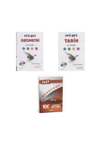 2027 Limit Tyt Ayt Geometri + Tarih El Kitabı + Anla Kazan Paragraf Deneme 3'lü Set