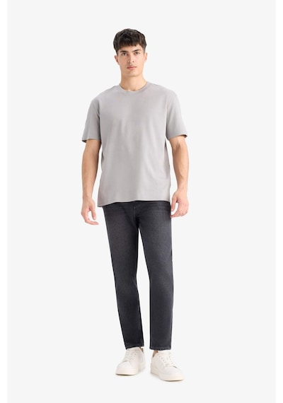 Defacto Regular Fit Bisiklet Yaka Basic Düz Kısa Kollu Tişört E7961ax25augr198 Gri