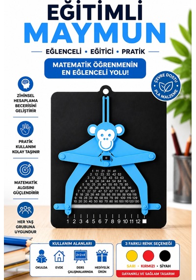 Eğitimli Maymun Matematik Öğrenme Aparatı Eğitici Zihinsel Hesaplama Oyuncağı 3d Baskı
