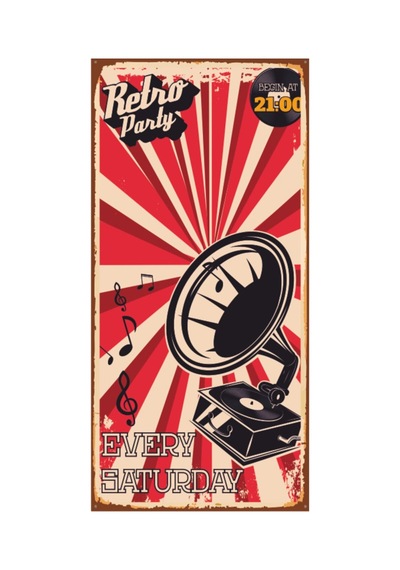 Retro Party 10 Cm X 20 Cm Mini Retro Ahşap Poster - 711987884