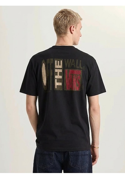 Stretch Stack Crackle Ss Tee Erkek Siyah T-shirt - Vn000swe Siyah