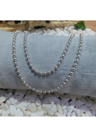 925 Ayar Top Model Gümüş Kolye 3Mm 50-55-60Cm