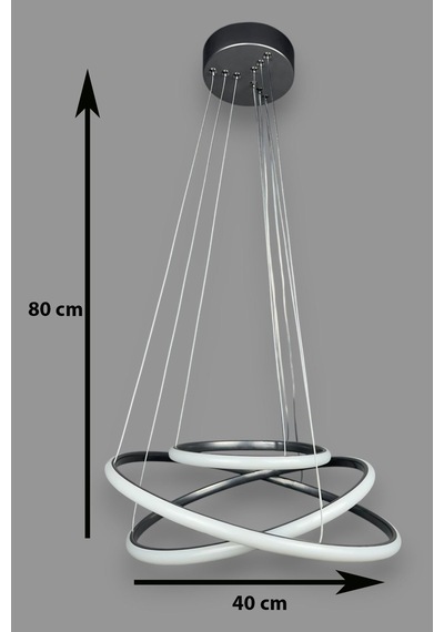 Rings Modern Tasarım Gri Renk - Yatak Odası - Salon - Çocuk O... Gri