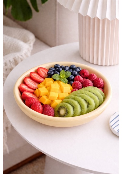 Sarı Donut Seramik Yemek Tabağı 21,5 Cm Sarı - 857413850 Sarı
