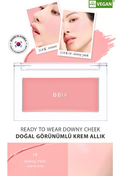 Kalıcı Ve Doğal Görünümlü Krem Allık Bbıa Ready To Wear Downy Cheek Diğer