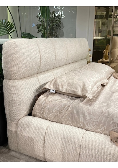 Cozze Mobilya Premium Buklet Kumaş Tasarım Çift Kişilik Bubble Karyola 120 x 200 CM