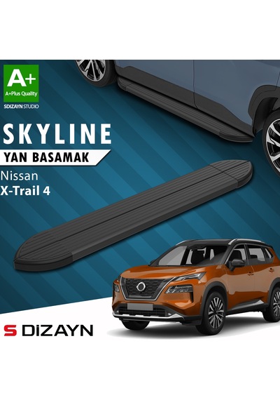 S-dizayn Nissan X-trail T33 Skyline Siyah Yan Basamak 183 Cm 2022 Üzeri A+ Kalite