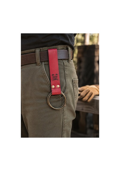 Deri Outdoor Askı Çok Amaçlı Kemer Askısı Halka Çapı 55 Mm Kırmızı