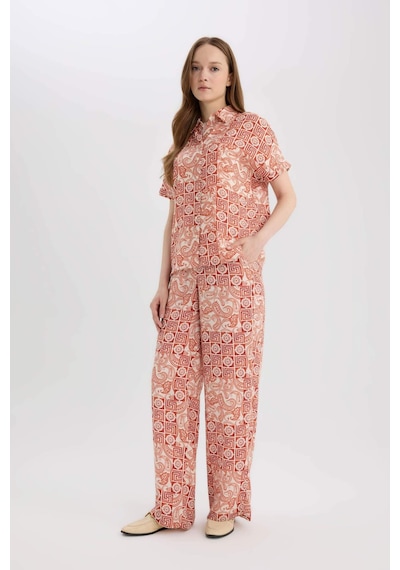 DeFacto Regular Fit Geniş Bol Paça Desenli Pantolon D4631AX25SPOG269 DeFacto Regular Fit Geniş Bol Paça Desenli Pantolon D4631AX25SPOG269