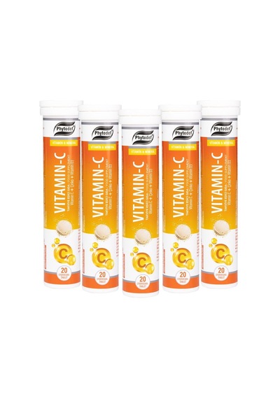 Vitamin C Çinko Vitamin D3 Portakal Aromalı Efervesan Tablet 5 x 20 Adet 