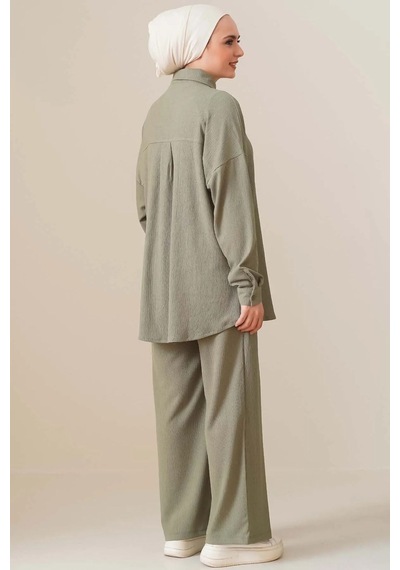 Hiccup Bdart Oversized Gömlek & Pantolon Takım Adaçayı Yeşili