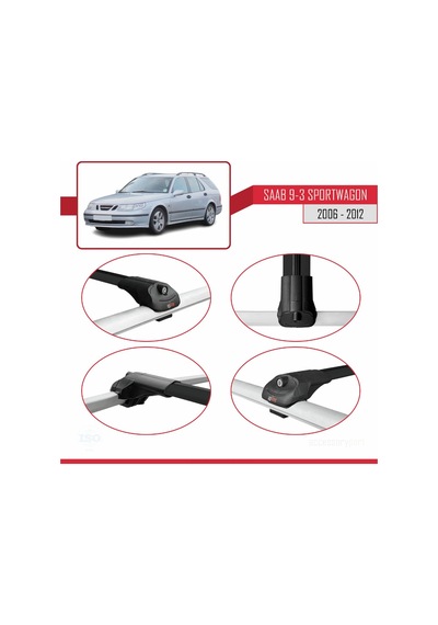 Saab 9-3 Iı Sw 2006-2012 Arası İle Uyumlu Ace-1 Ara Atkı Tavan Ba