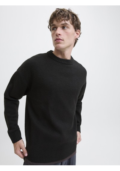 Jack & Jones Erkek Relaxed Fit Triko Kazak - Soho - 12278924 Siyah