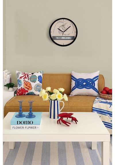' This Is Unbearable'' Yazıllı Modern Tasarım Duvar Saati - 25cm - Önü Camlı Siyah Kasa-jh0322 Siyah