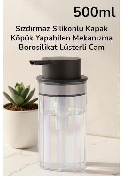Borosilikat Cam Lüsterli Köpük Yapan Sabunluk, Sıvı Sabunluk Diğer