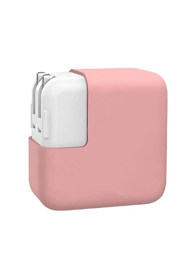 Macbook Şarj Aleti Kılıfı Silikon 29w A1540, 30w A1882, 35w A2571 Usb-c Uyumlu Macbook 12 Ve Air 13.3/13.6/15.3 Adaptör Koruyucu Pembe