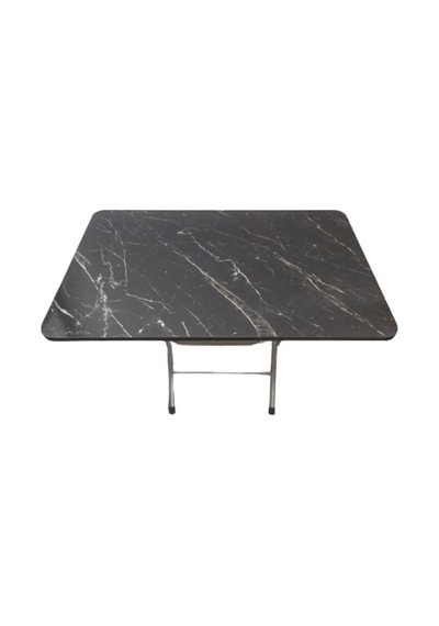 Sadeceonda Siyah Mermer Desenli Katlanır Balkon Masası- 70x109 Cm Sadeceonda Siyah Mermer Desenli Katlanır Balkon Masası- 70x109 Cm