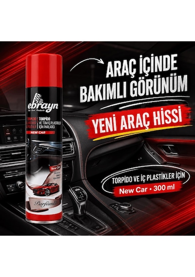 Universal Araç İçi Torpido Ve Tüm Araç İçi Plastikler İçin Parlatıcı Sprey - Parfümlü New Car 300 Ml