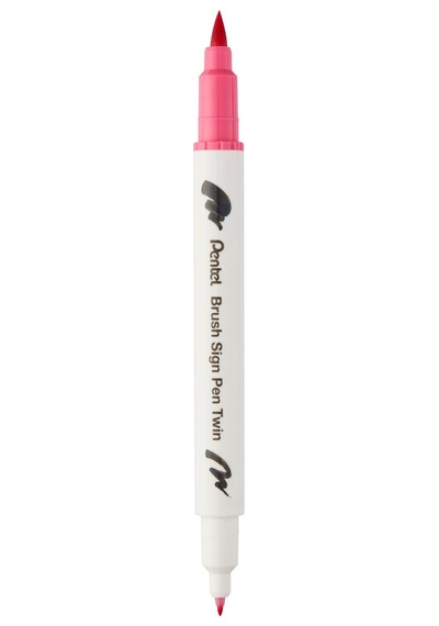 Brush Sing Pen Twin Çift Taraflı Fırça Uçlu Kalem Kırmızı