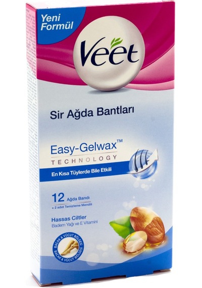 Veet Hassas Ciltler için Sir Ağda Bandı 12'li