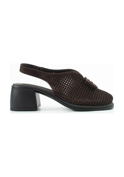 Dericia Shoes Allone Hakiki Deri Kadın Günlük Rahat Topuklu Sandalet Kahverengi