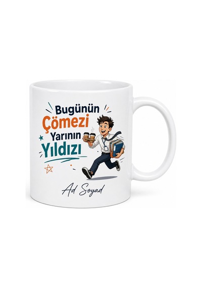 Stajyer Arkadaşa Şirketin Geleceği Her İşe Koşan Çömez Kupası Hediye Bardak Beyaz / Çok Renkli