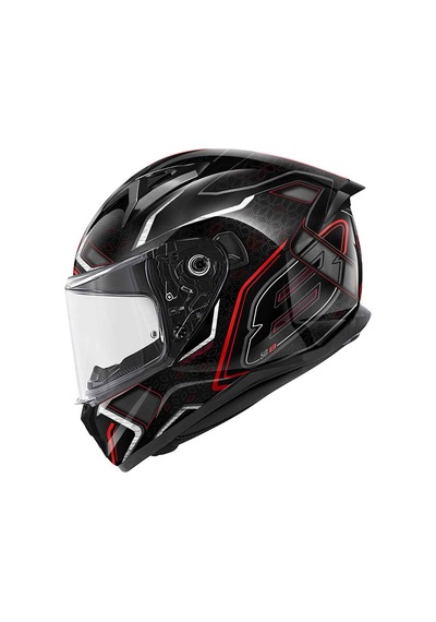 Givi 50.8 Kapalı Motosiklet Kaskı Kırmızı - Siyah - Titanyum