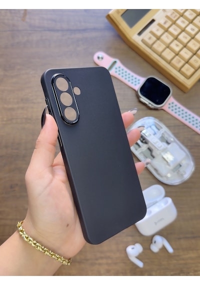 Samsung Galaxy A17 Uyumlu Süper İnce Mat Ultra Thin Silikon Kılıf Siyah