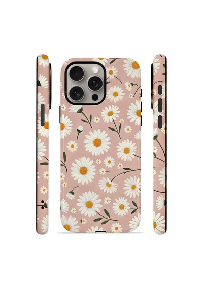 Apple iPhone Uyumlu 15 Pro Max Vorian Çift Katmanlı Magsafe Kılıf Daisy Mocha Garden