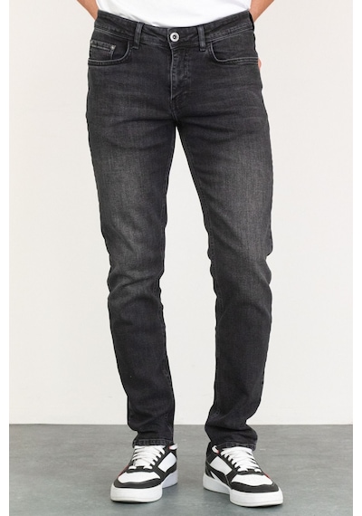 Erkek Taşlamalı Siyah Slim Fit Esnek Likralı Denim Jeans Kot Pan (524238360) Siyah