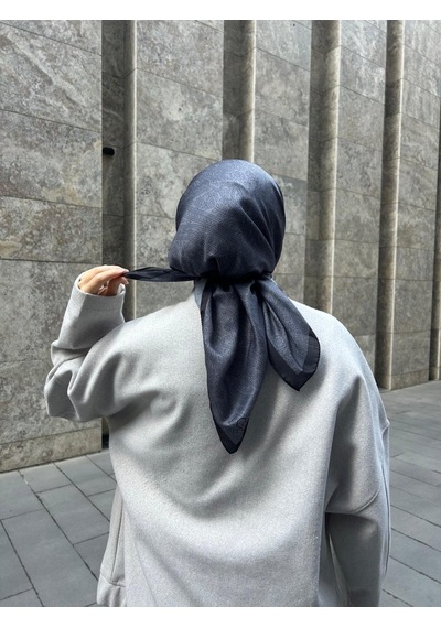 Qalortex Scarf Pamuklu Soft İnci Desen Eşarp-antrasit