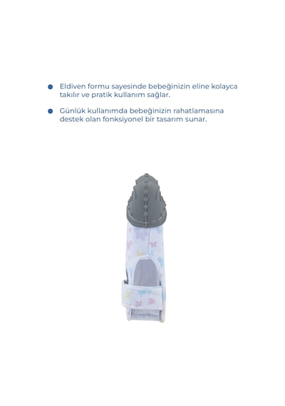 Babyjem Bebek Diş Kaşıyıcı Eldiveni Kelebek Gri