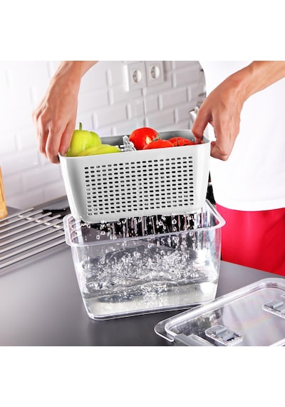 3' Lü 2.50lt-5 Lt - 9 Lt Organizer Sebze Meyve Buzdolabı İçi Düzenleyici Beyaz Ma210-b 1 Adet