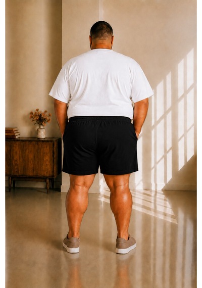 Sngl Tekstil Erkek Büyük Beden Şort 3xl 4xl 5xl 6xl 7xl 8xl 9xl Siyah