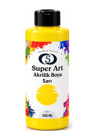 Super Art Akrilik Boya Sarı 500 Ml 1 Şişe