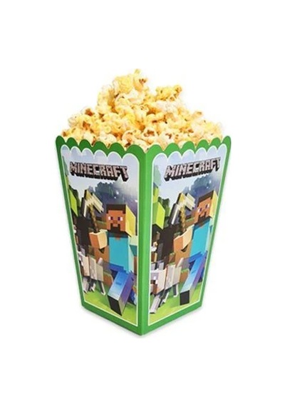 Mısır Kutusu Pop Corn Kutusu Minecraft 8 Li Paket Yeşil +3