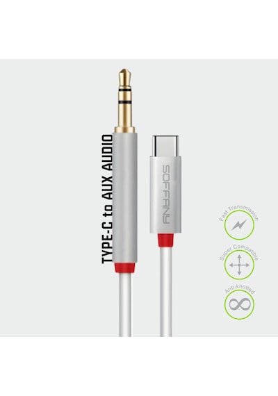 Ac-295-001 3.5 Mm Jack Aux To Type-c Ses Kablosu Beyaz