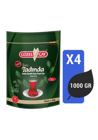 Güzel Çay Tam Tadında 40 Gr 25 Adet 1000 Gr X 4 Adet